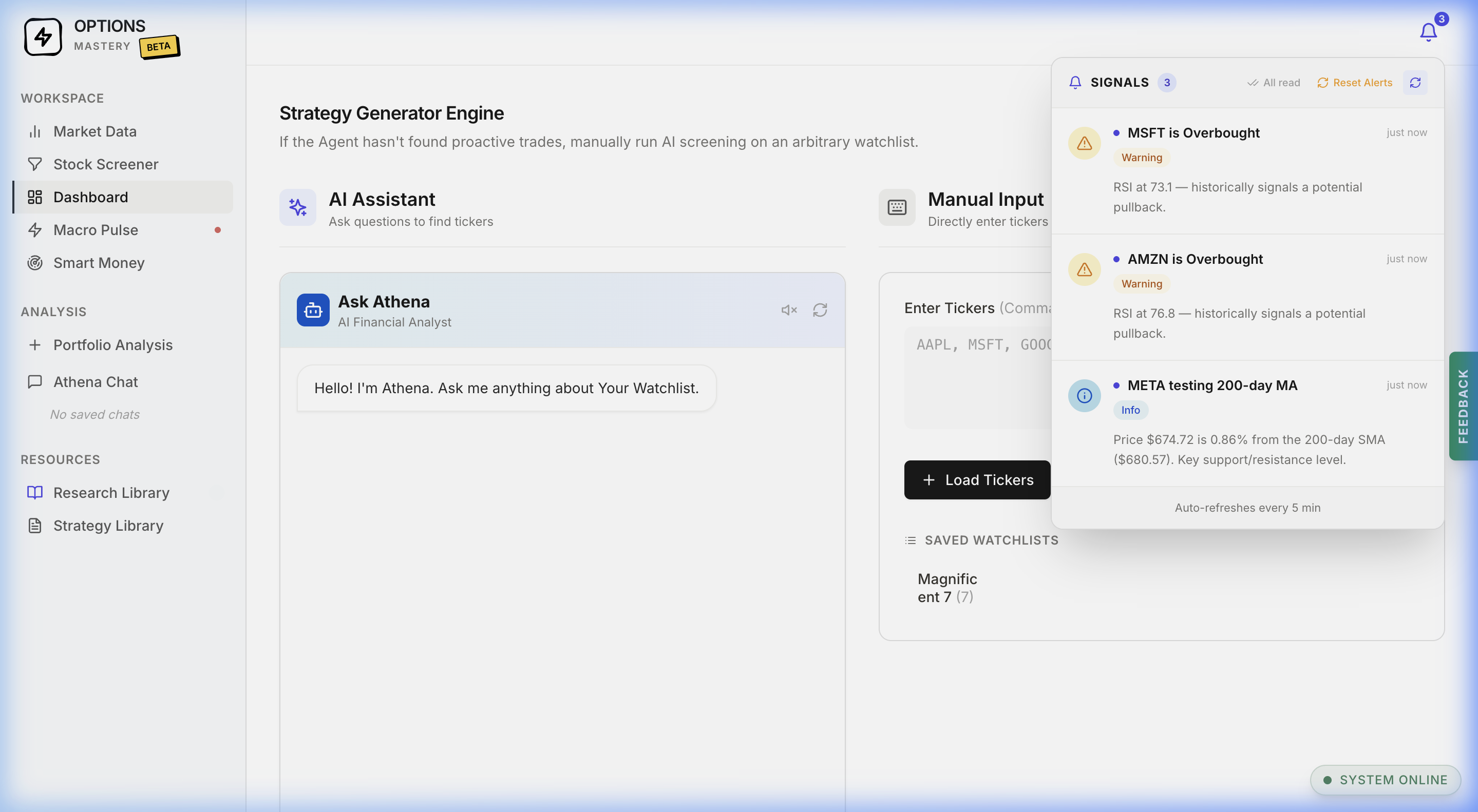 Real-Time Signal Dashboard Notification Hub